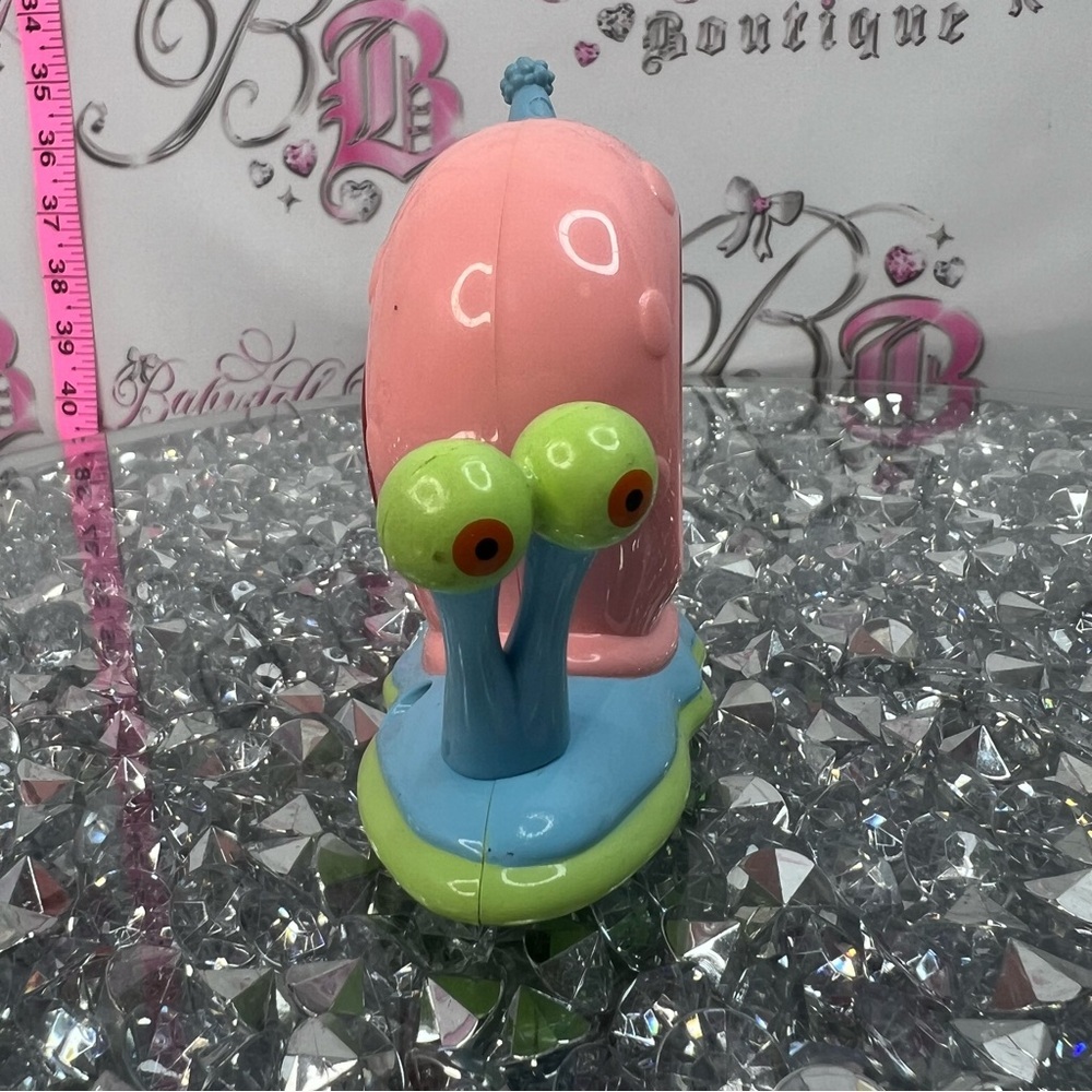 SpongeBob Garry toy 2002 Squarepants Pink & Blue Snail Rattle Toy - Picture 5 of 7